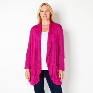 2/$30 Chico's Open Front Shawl Cardigan Fuchsia 18 #BAG5